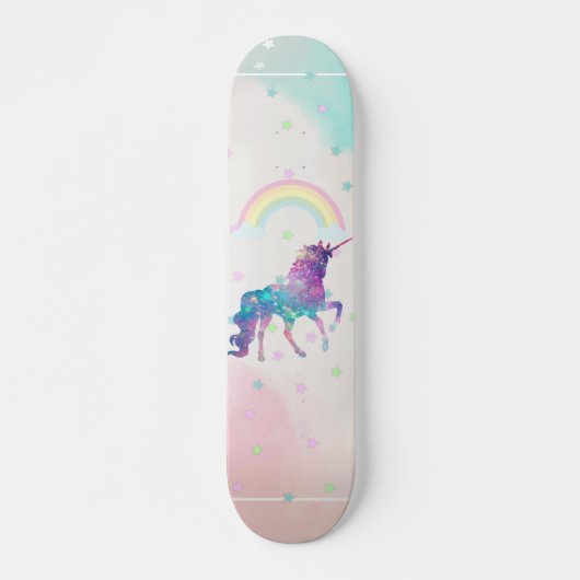 Galaxy Unicorn, regenboog, sterren Persoonlijk Skateboard (Voorkant)
