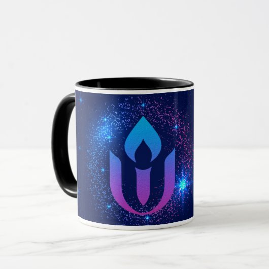 Galaxy Unitarian Universal chalice Mok (Voorkant links)