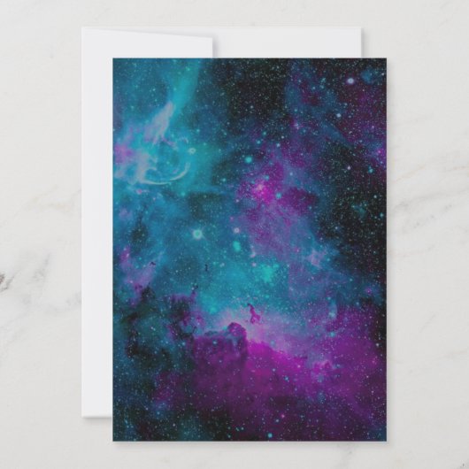 Galaxy Universe Birthday Invite Kaart (Achterkant)
