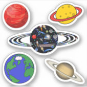 Galaxy Universe - Planeten Schroot Boek Sticker (Voorkant)