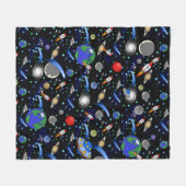 Galaxy Universe - Planten, sterren, komets, rakett Fleece Deken (Voorkant (Horizontaal))