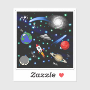 Galaxy Universe - Planten, sterren, komets, rakett Sticker