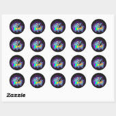 Galaxy varken rit ronde sticker (Vel)