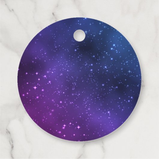 Galaxy Verjaardag Dank u Label Universum Paarse (Achterkant)