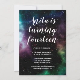 Galaxy Verjaardagsfeestje Tiener 14 Kosmische Ruim Kaart