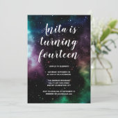 Galaxy Verjaardagsfeestje Tiener 14 Kosmische Ruim Kaart (Staand voorkant)