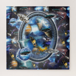 Galaxy Visitors in Space Jigzaag Puzzle Legpuzzel