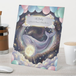 Galaxy Walvis Baby Shower Welkom Bord Reclamebord Met Voetstuk