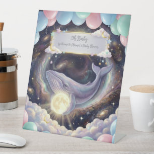 Galaxy Walvis Baby Shower Welkom Bord Reclamebord Met Voetstuk