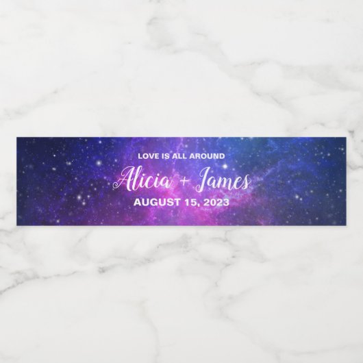 Galaxy Water Labels op maat Waterfles Etiket (Enkel label)