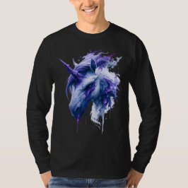 Galaxy Watercolor Eenhoorn Lange Mouwen T-shirt