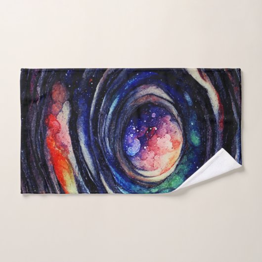 Galaxy Watercolor Space Planet Solar System Handdoek (Handdoek)