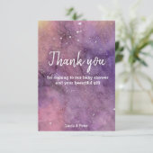 Galaxy Waterverf Baby shower Hartelijk dank Bedankkaart (Staand voorkant)