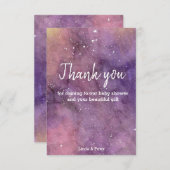 Galaxy Waterverf Baby shower Hartelijk dank Bedankkaart (Voorkant / Achterkant)