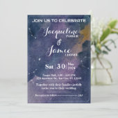 Galaxy Waterverf bruiloft uitnodigingskaart Kaart (Staand voorkant)