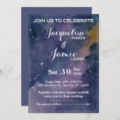 Galaxy Waterverf bruiloft uitnodigingskaart Kaart (Voorkant / Achterkant)