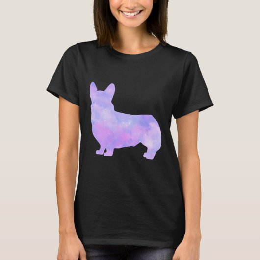 Galaxy Waterverf Corgi T-shirt (Voorkant)
