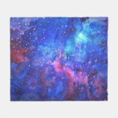 Galaxy Waterverf Night Sky. Fleece Deken (Voorkant (Horizontaal))