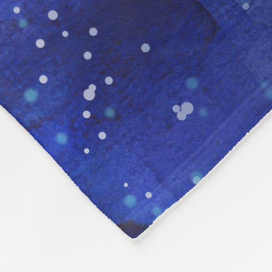 Galaxy Waterverf Night Sky. Fleece Deken (Hoek)