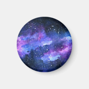 Galaxy Waterverf Paarse Party Tiener Koelkast Magneet