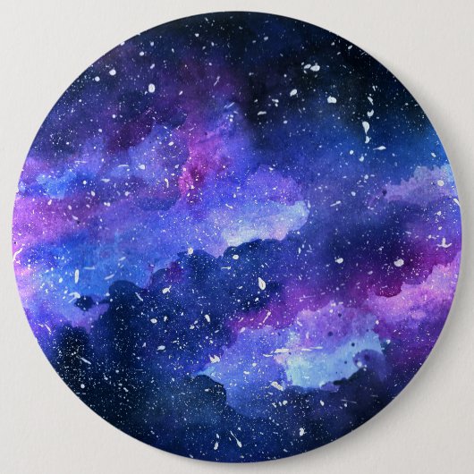 Galaxy waterverf Paarse Universum Ruimte Ronde Button 6,0 Cm (Voorkant)