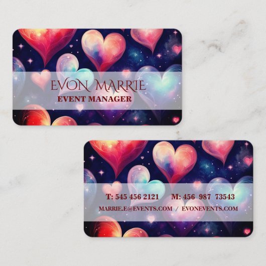 Galaxy Waterverf Valentijn Art Visitekaartje (Voorkant / Achterkant)