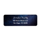 Galaxy Wedding Celestial Universe Stars Elegant Etiket (Voorkant)