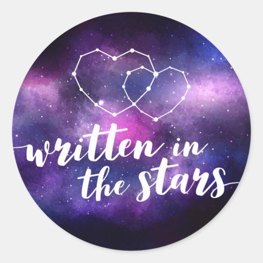 Galaxy Wedding Constellatie in de sterren Ronde Sticker (Voorkant)