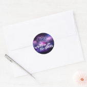 Galaxy Wedding Constellatie in de sterren Ronde Sticker (Envelop)