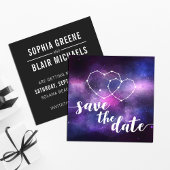 Galaxy Wedding Hearts Constellation Save the Date Kaart