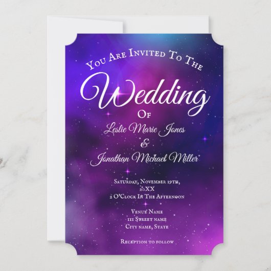 Galaxy Wedding Invitation Kaart (Voorkant)
