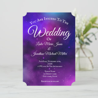 Galaxy Wedding Invitation Kaart