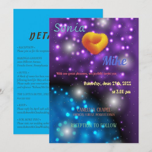 Galaxy Wedding Kaart (Voorkant / Achterkant)