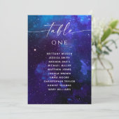 Galaxy Wedding Seating Chart | Cosmic Night Sky  Kaart (Staand voorkant)
