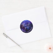 Galaxy Wedding Thank You | Cosmic Starry Night Ronde Sticker (Envelop)
