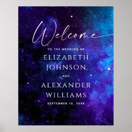 Galaxy Welkom Trouwbord | Space Sterrennacht Poster