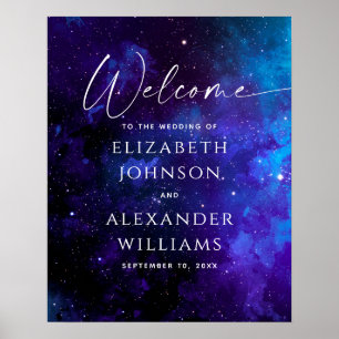 Galaxy Welkom Trouwbord   Space Sterrennacht Poster