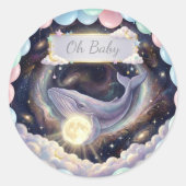 Galaxy Whale Oh Baby Cupcake Stickers (Voorkant)