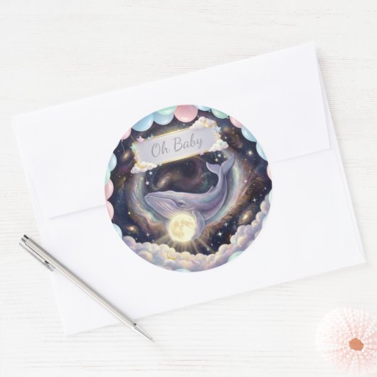 Galaxy Whale Oh Baby Cupcake Stickers (Envelop)