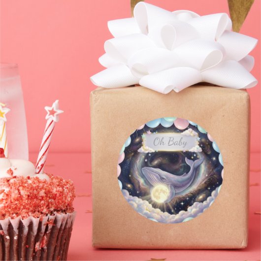Galaxy Whale Oh Baby Cupcake Stickers (Feest)