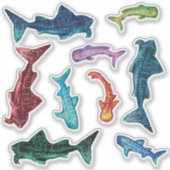 Galaxy Whale Sharks Sticker Blad (Voorkant)