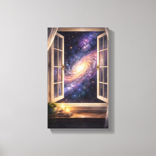 Galaxy Window Wall Art Canvas Afdruk (Voorkant)