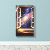Galaxy Window Wall Art Canvas Afdruk (Insitu (Houten vloer))