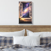 Galaxy Window Wall Art Canvas Afdruk (Insitu (Slaapkamer))