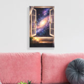 Galaxy Window Wall Art Canvas Afdruk (Insitu (Woonkamer))
