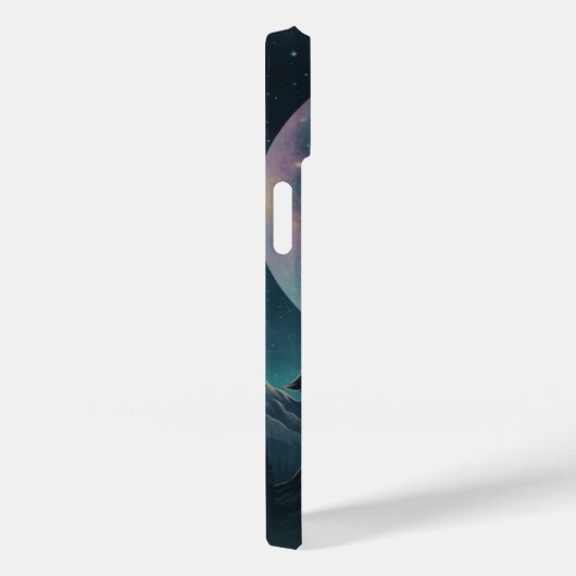 Galaxy Wolf Silhouette with Mystical Nebula Moon Case-Mate iPhone Case (Achterkant / Rechts)