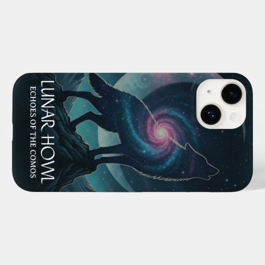 Galaxy Wolf Silhouette with Mystical Nebula Moon Case-Mate iPhone Case (Achterkant (horizontaal))