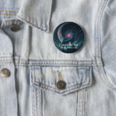Galaxy Wolf Silhouette with Mystical Nebula Moon Ronde Button 5,7 Cm (In situ)
