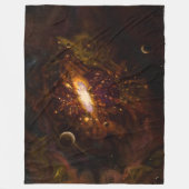 Galaxy, zwarte hol fleece deken (Voorkant)