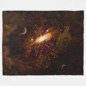 Galaxy, zwarte hol fleece deken (Voorkant (Horizontaal))